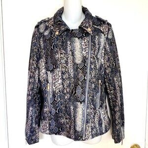 NWOT REBECCA ELLIOTT SNAKE PRINT MOTO JACKET SIZE MEDIUM
